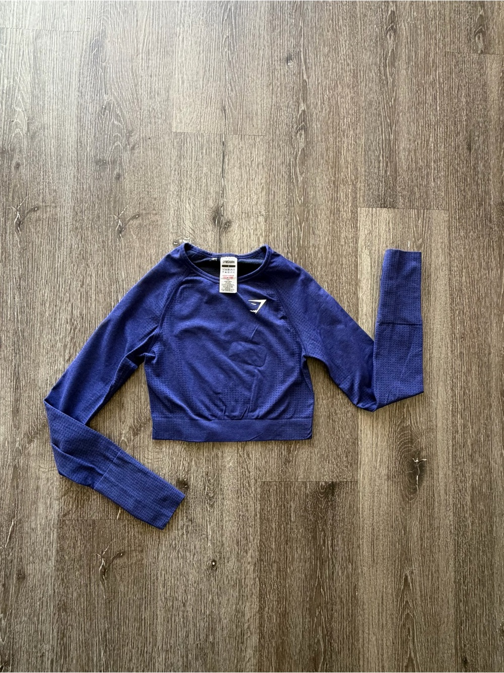 Gymshark Girls' Deep Blue Long-Sleeve Cropped Sweatshirt